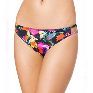 BAR III - Painted Posies Dual Side Straps Swim Bikini Bottoms
